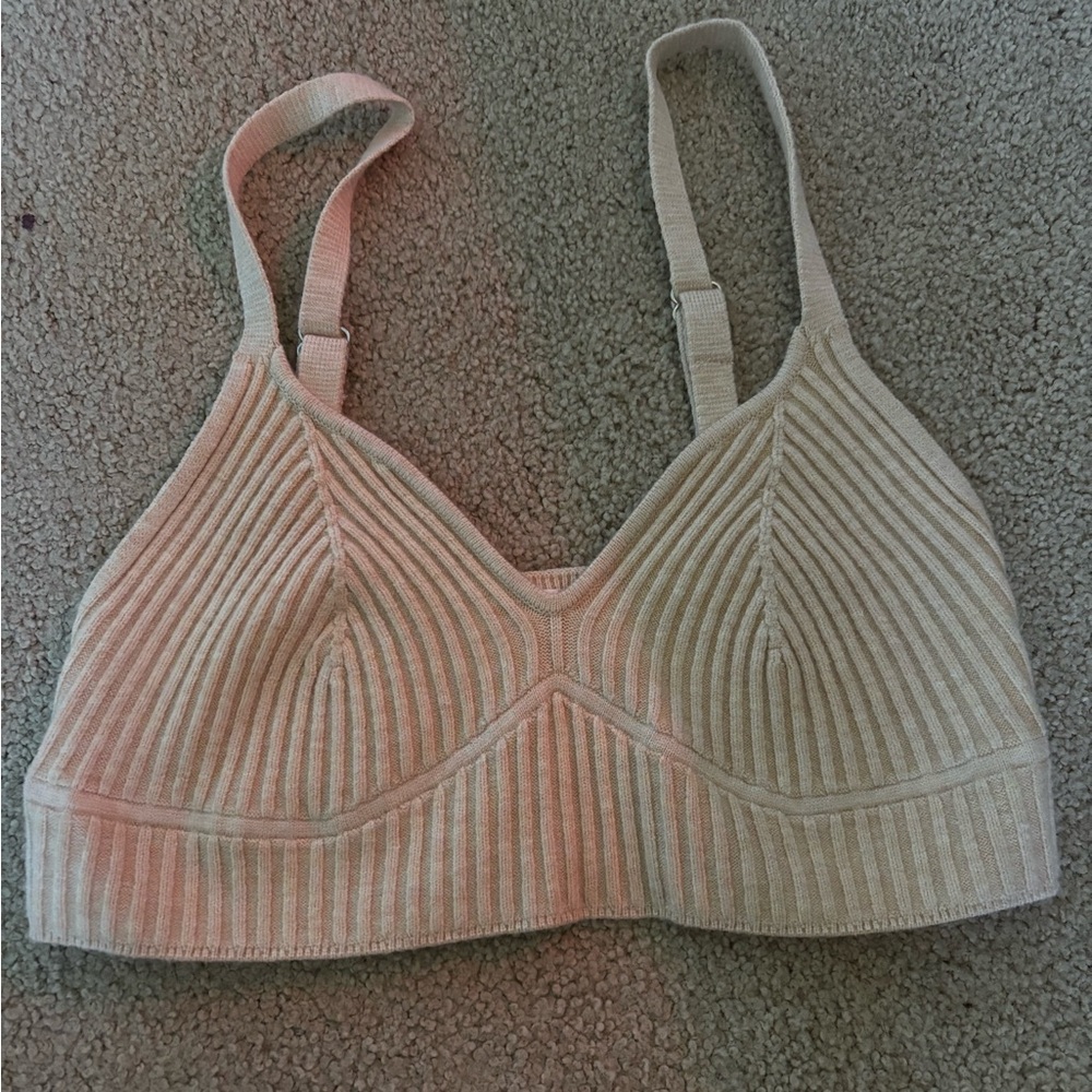 Wild Fable Beige Ribbed Bralette
